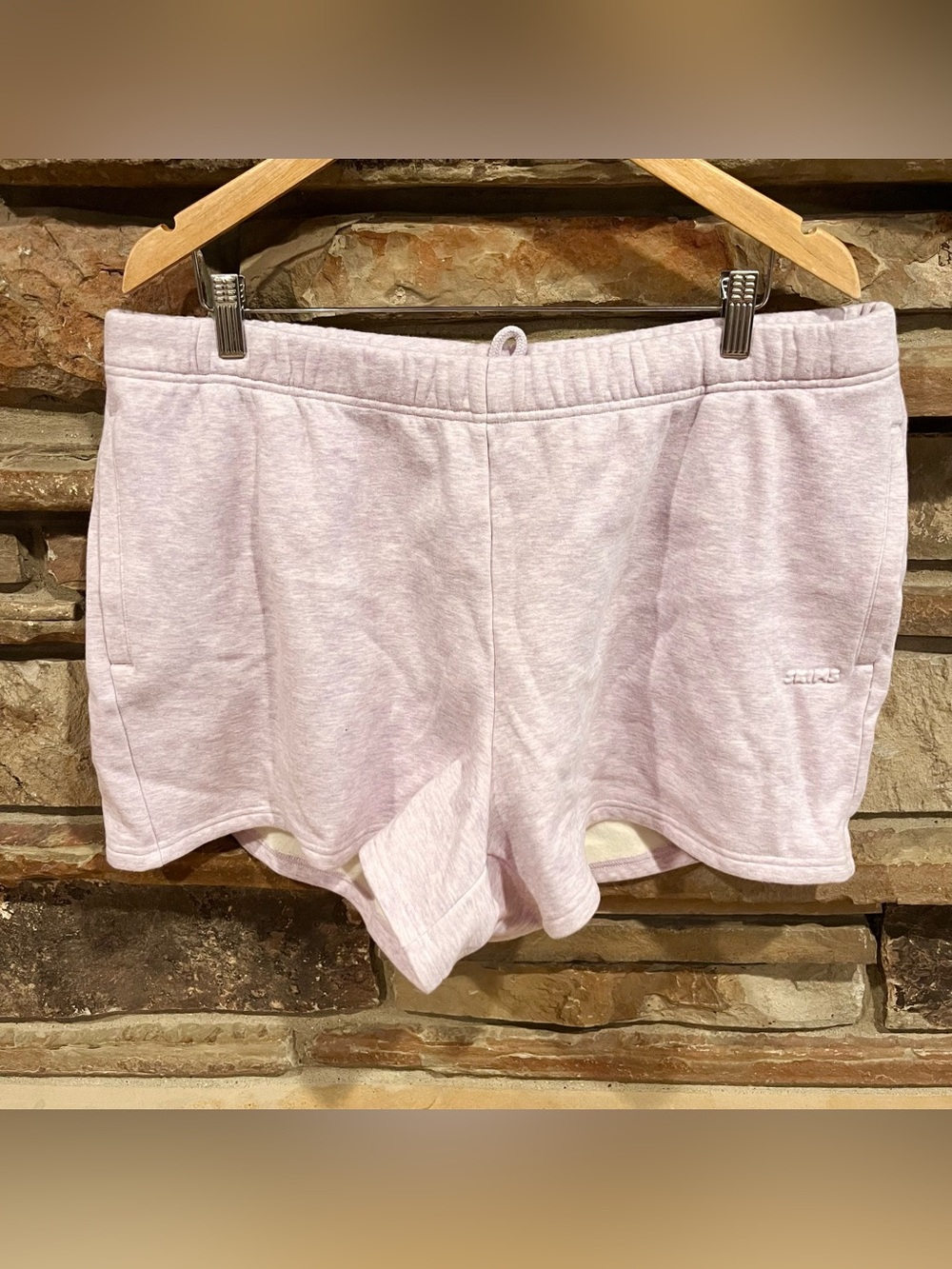 Skims Cotton Fleece Classic Short in Purple Heather